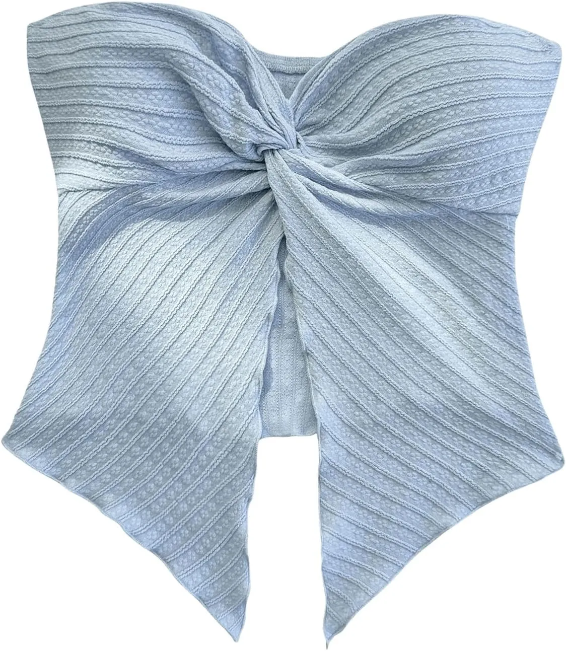 SOLY HUX Women's Tube Top Twist Split Hem Strapless Sleeveless Asymmetrical Going Out Crop Tops