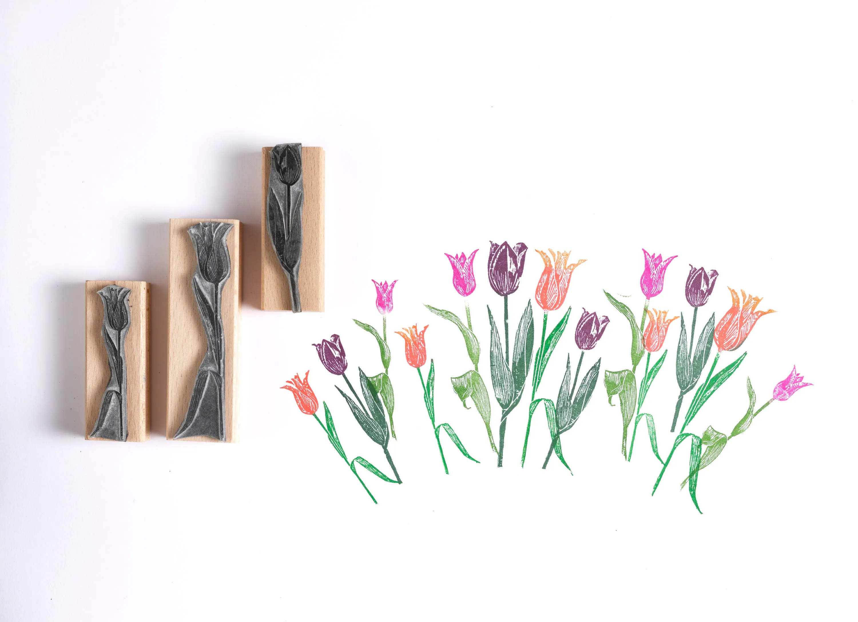 Tulip Rubber Stamp, Flower Stamps, Card Making Rubber Stamps