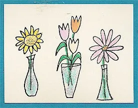 Tulip Vase Rubber Stamp 2517D