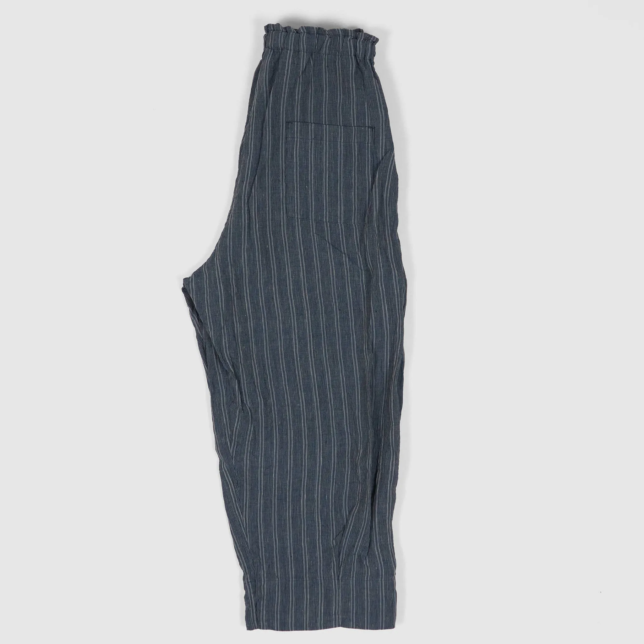 Vlas Blomme Ladies Flex Striped Easy Wide Fitted Linen Pants