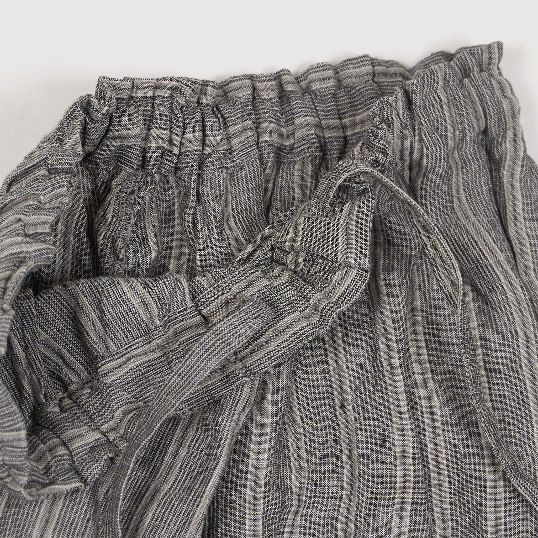 Vlas Blomme Ladies Flex Striped Easy Wide Fitted Linen Pants