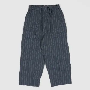 Vlas Blomme Ladies Flex Striped Easy Wide Fitted Linen Pants