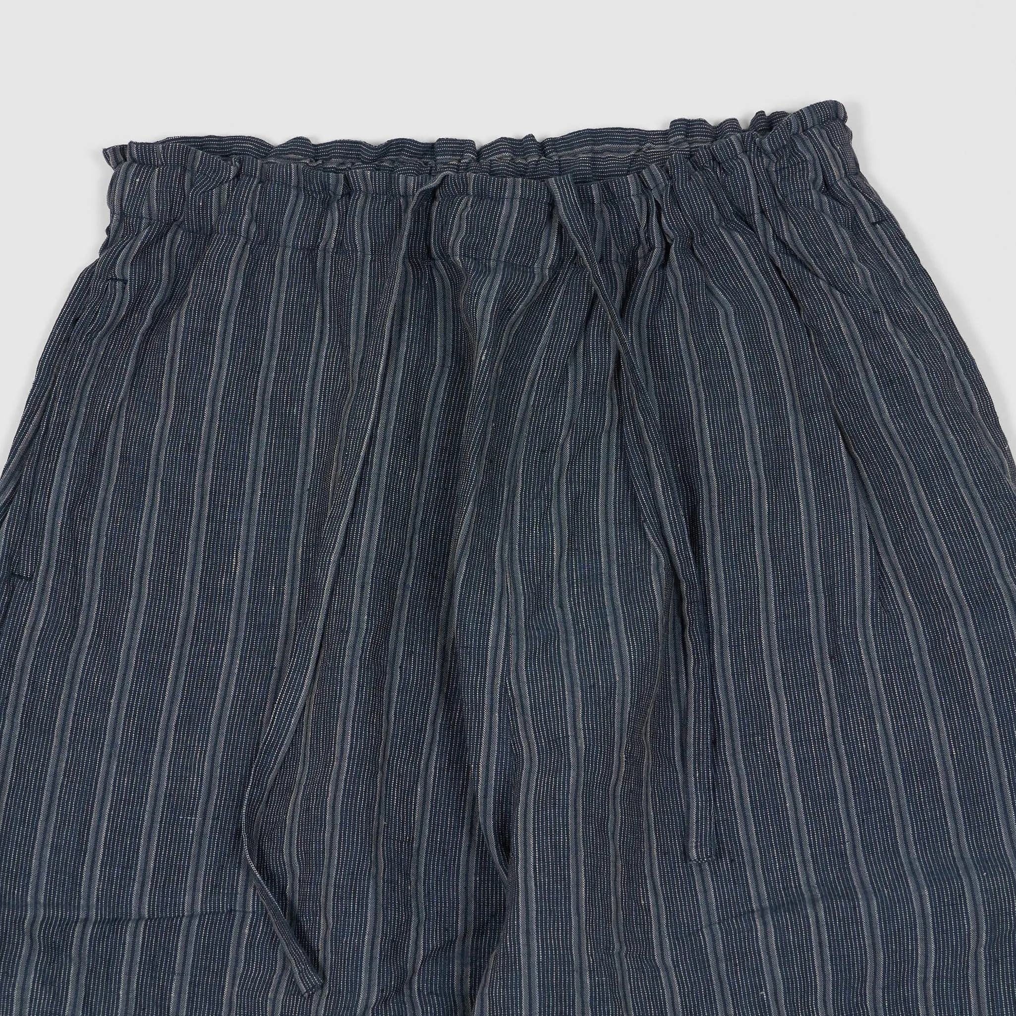 Vlas Blomme Ladies Flex Striped Easy Wide Fitted Linen Pants