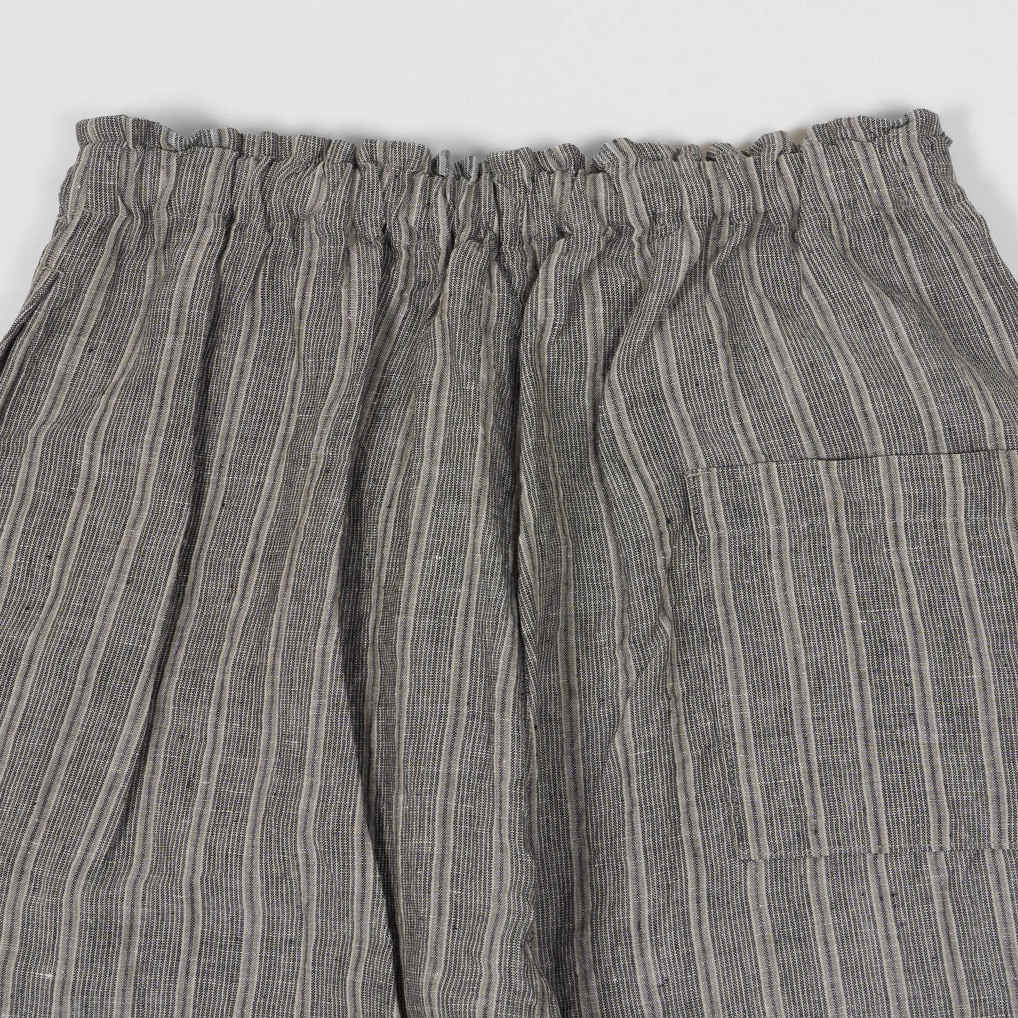 Vlas Blomme Ladies Flex Striped Easy Wide Fitted Linen Pants