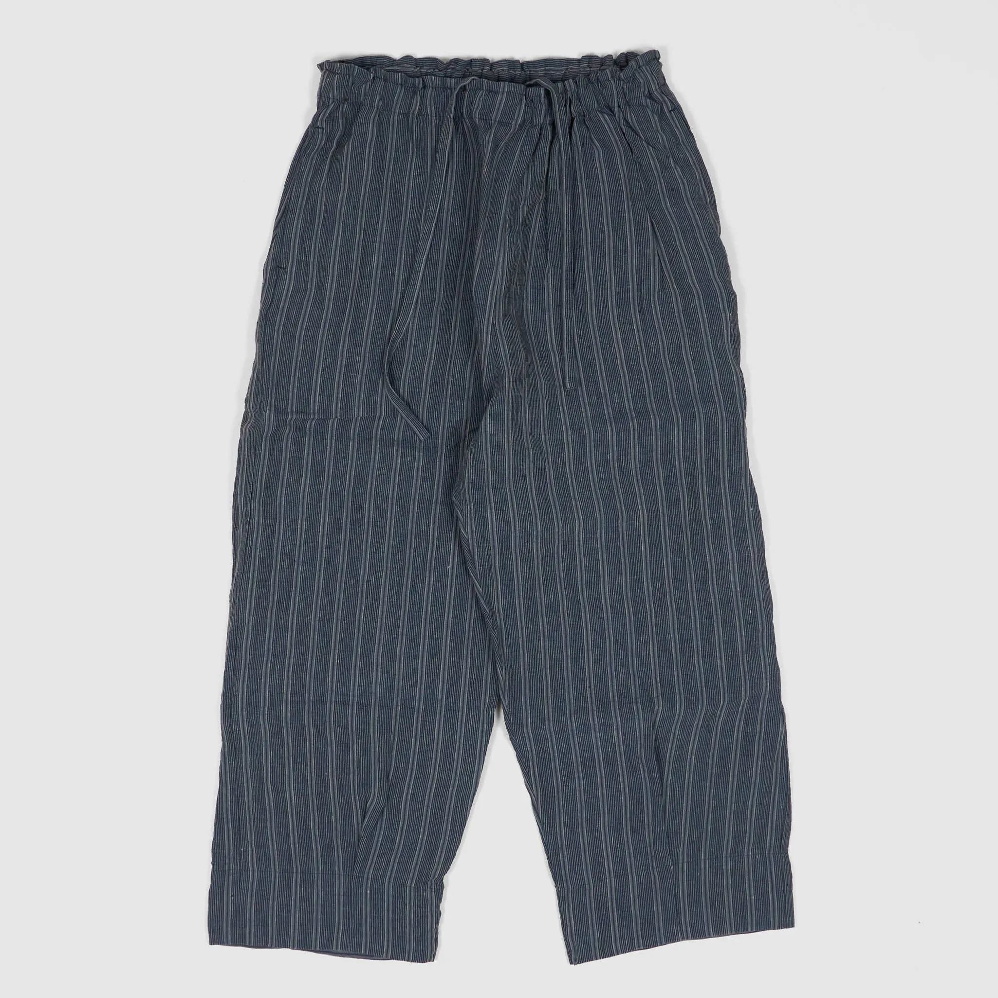 Vlas Blomme Ladies Flex Striped Easy Wide Fitted Linen Pants
