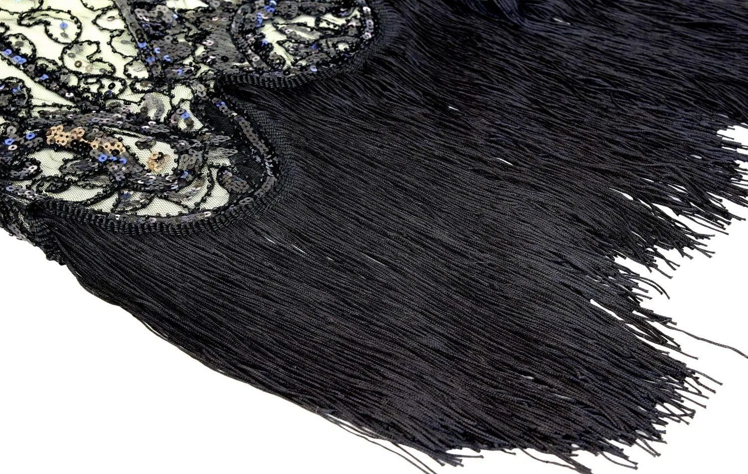 Women 1920s Gatsby Vintage Sequin Flapper Fringe Party Plus Dress with 20s Accessories Set