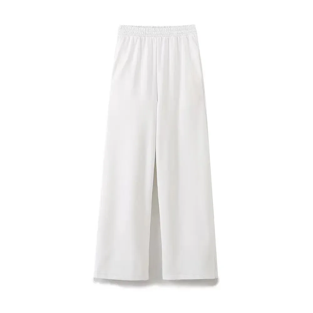Women Relaxed Fit Lounge Set Zippered Pants & T-Shirt