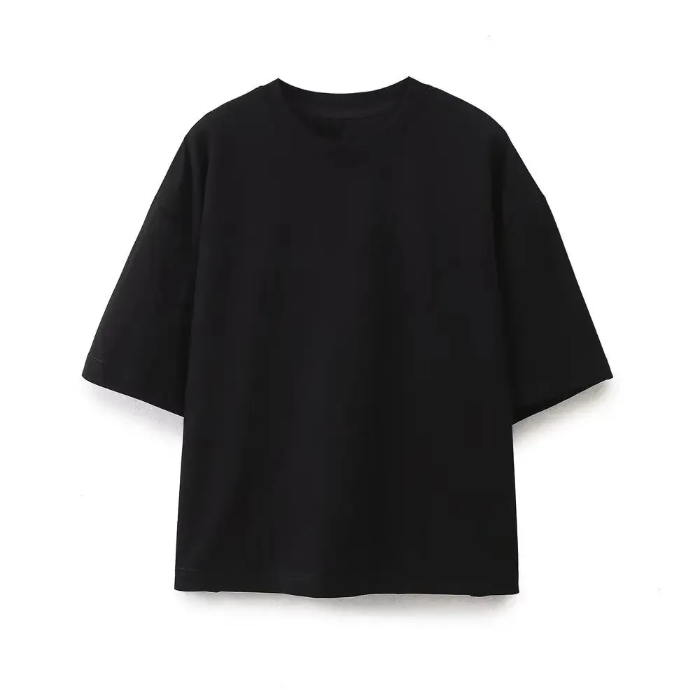 Women Relaxed Fit Lounge Set Zippered Pants & T-Shirt