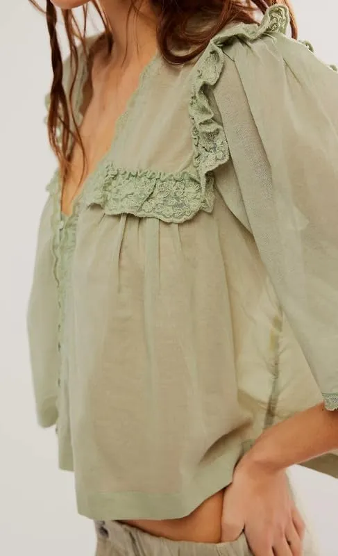 Women Y2K See Through Peplum Shirt Ruffle Lace Trim Buttons Tops Short Sleeve Doll Collar Babydoll Blouse Streetwear