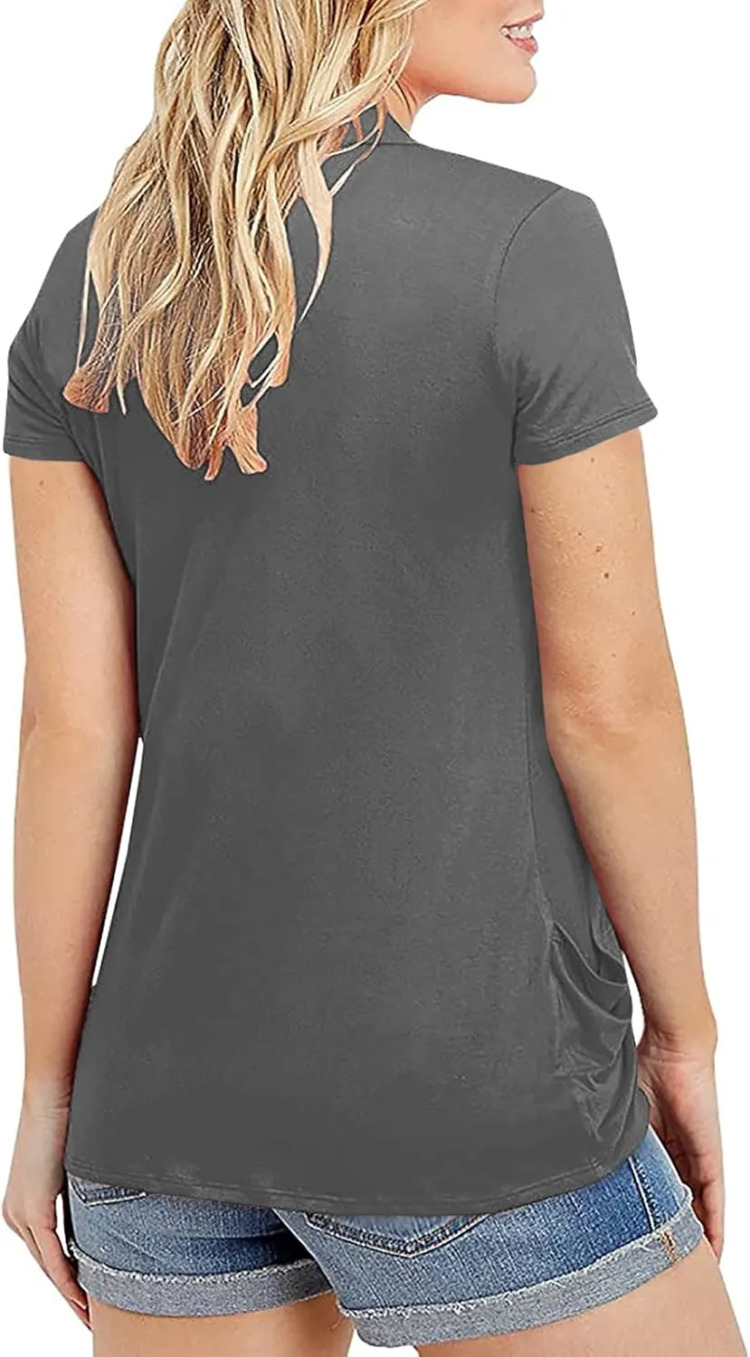 Women's Cardigans Short Sleeve Summer Lightweight Sheer Open Front Drape Casual Blouses Tops