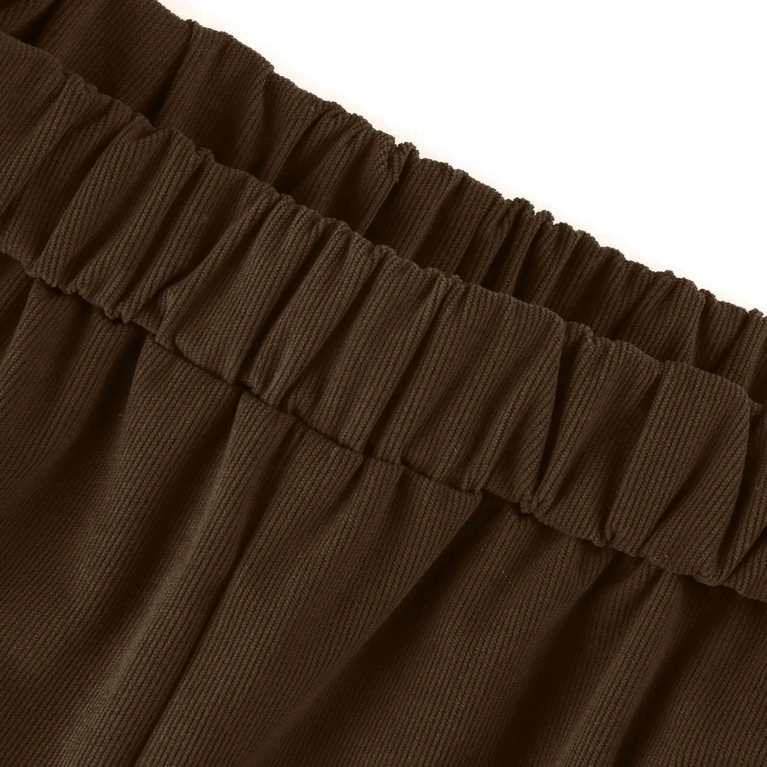 Women's Corduroy Pants Casual High Waist Straight Leg Pants Solid Color Comfy Baggy Pants Trousers with Pockets