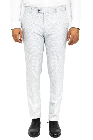 WSS Houndstooth Patterned Light Grey Men Pants  - Singen