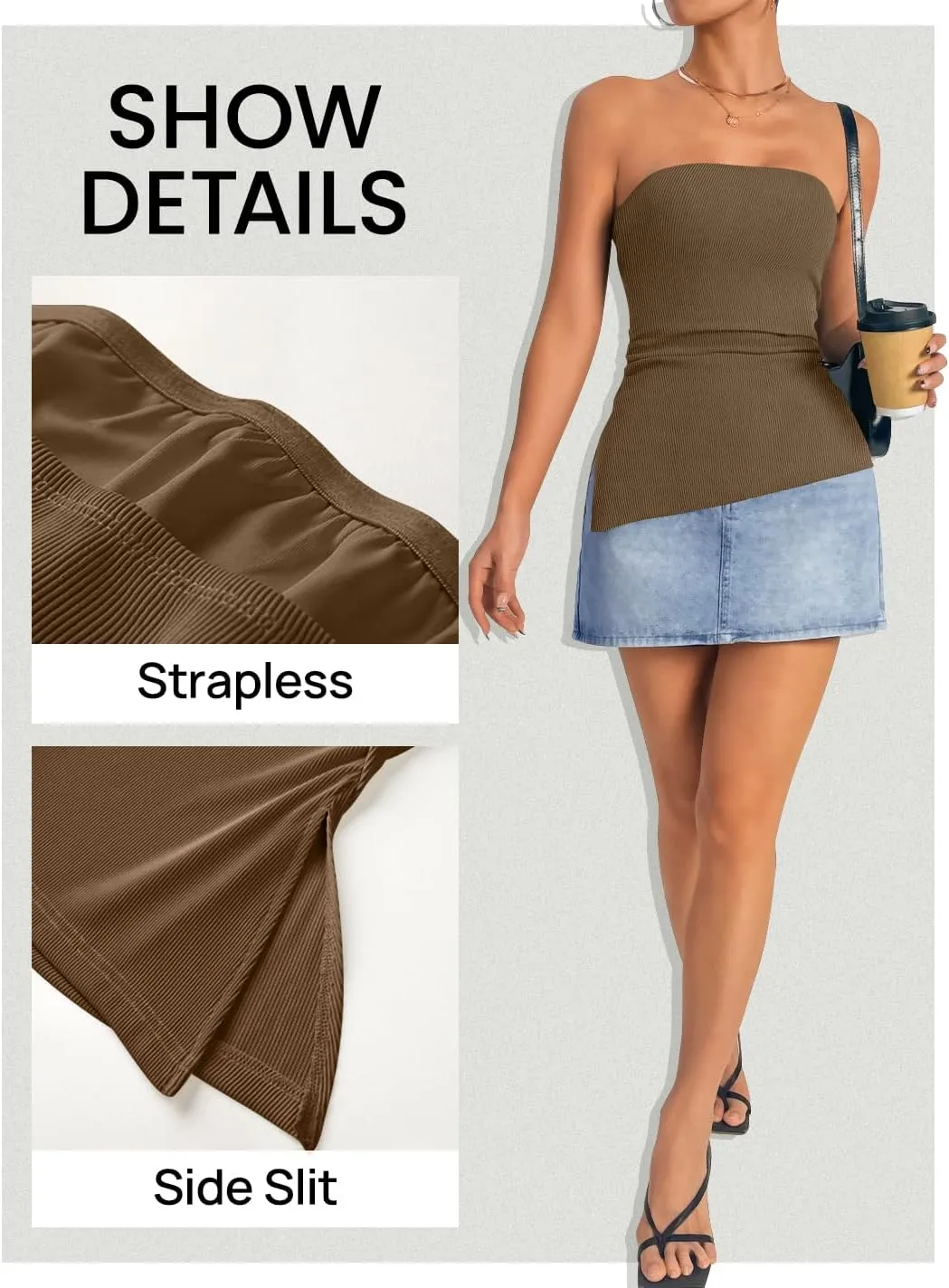ZESICA Womens Tube Top 2025 Summer Going Out Strapless Backless Ruched Trendy Tops Asymmetrical Bandeau Outfits